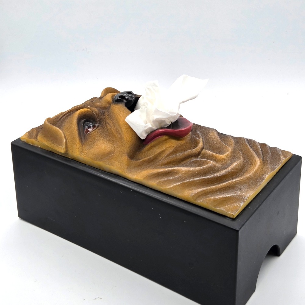 3D Dog Wooden‎ Kleenex Tissue Box Cover Holder UNIQUE